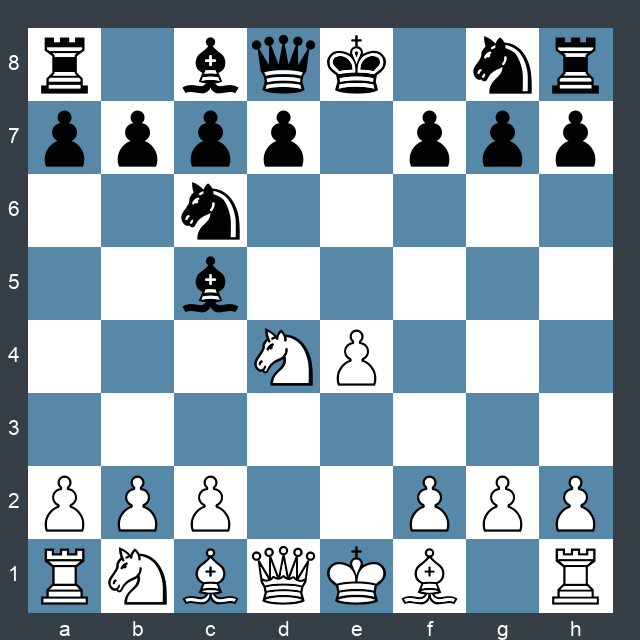 Partie Ecossaise (2) : La variante 4Fc5 - Services gratuits / Ouvertures  1.e4 - Europe Echecs